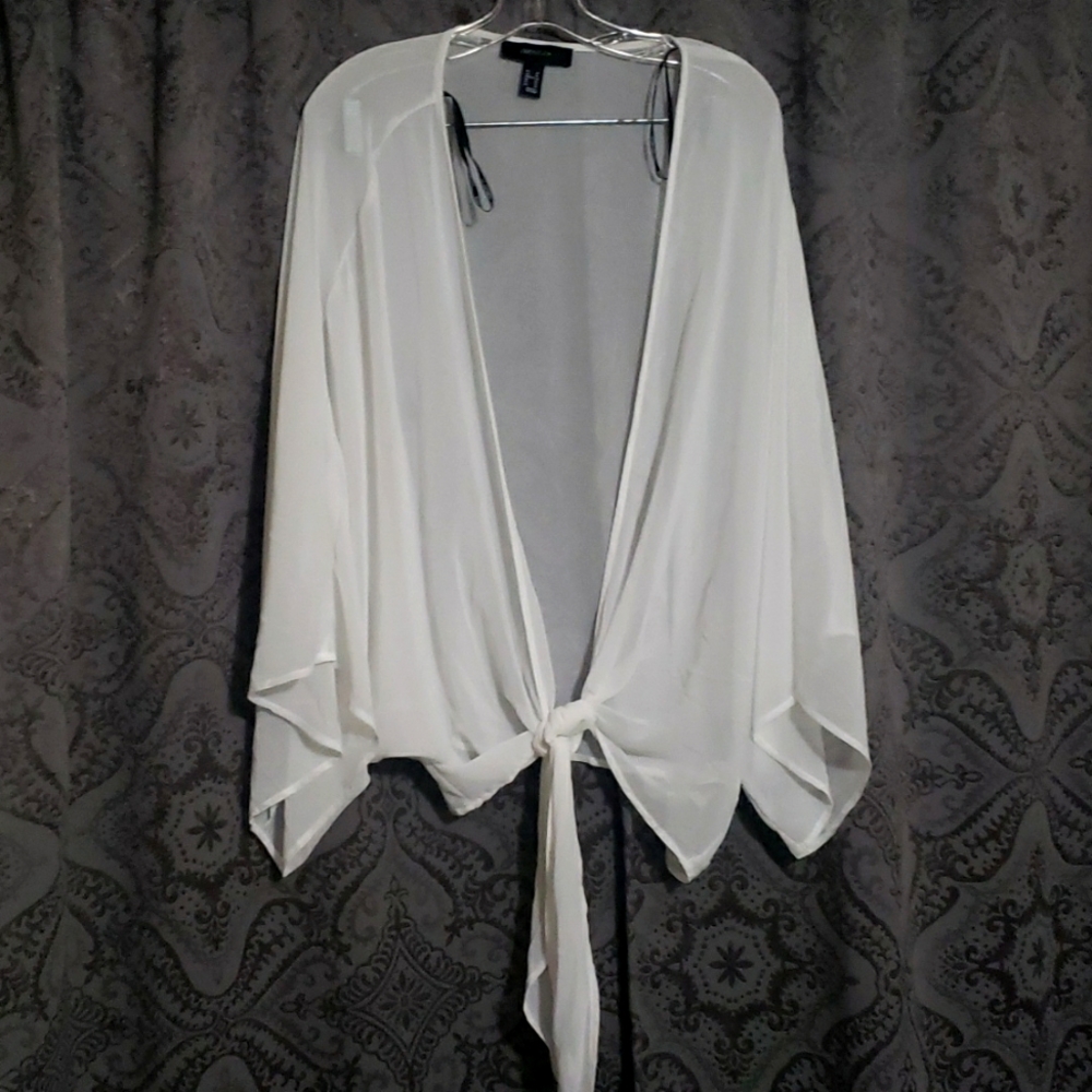 Sheer shawl blouse